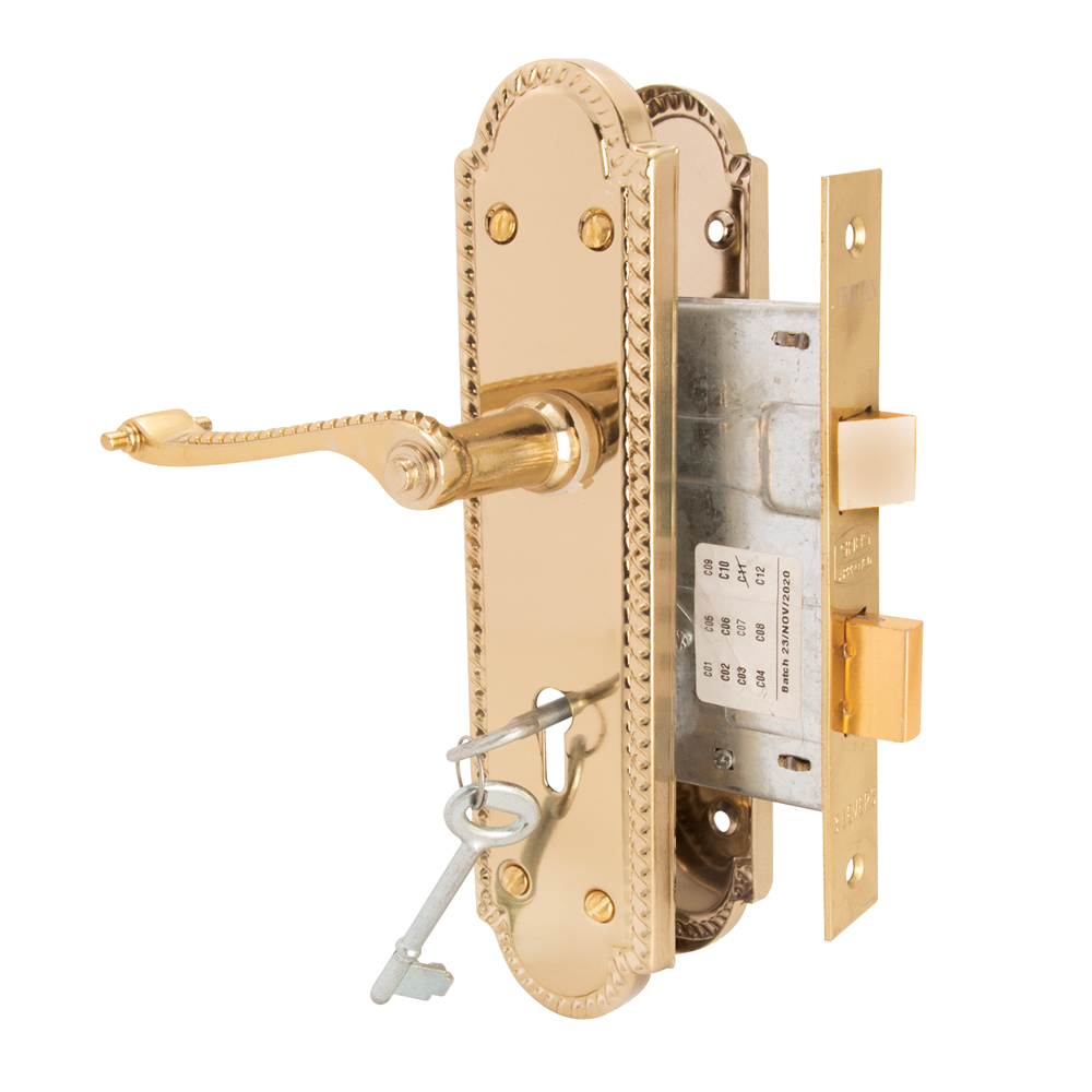 VICTORIAN SCROLL LOCKSET 8″ 2 LEVER BP