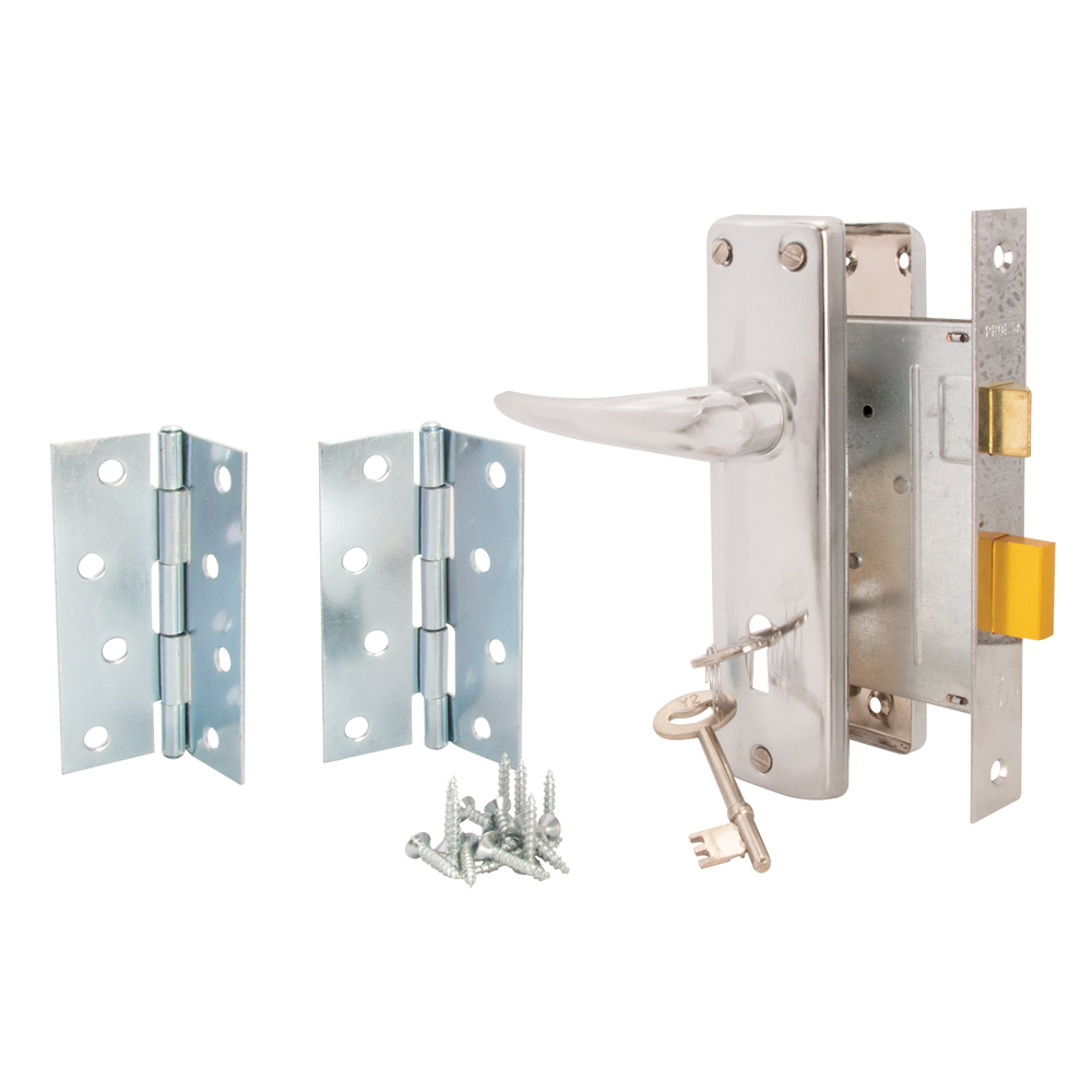 MORTICE LOCKSET 6″ 2 LEVER CP & HINGE ZP