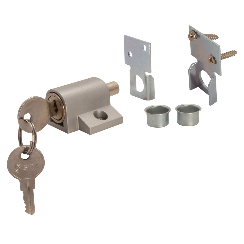 PATIO DOOR NIGHT LATCH PUSH LOCK – SILVER
