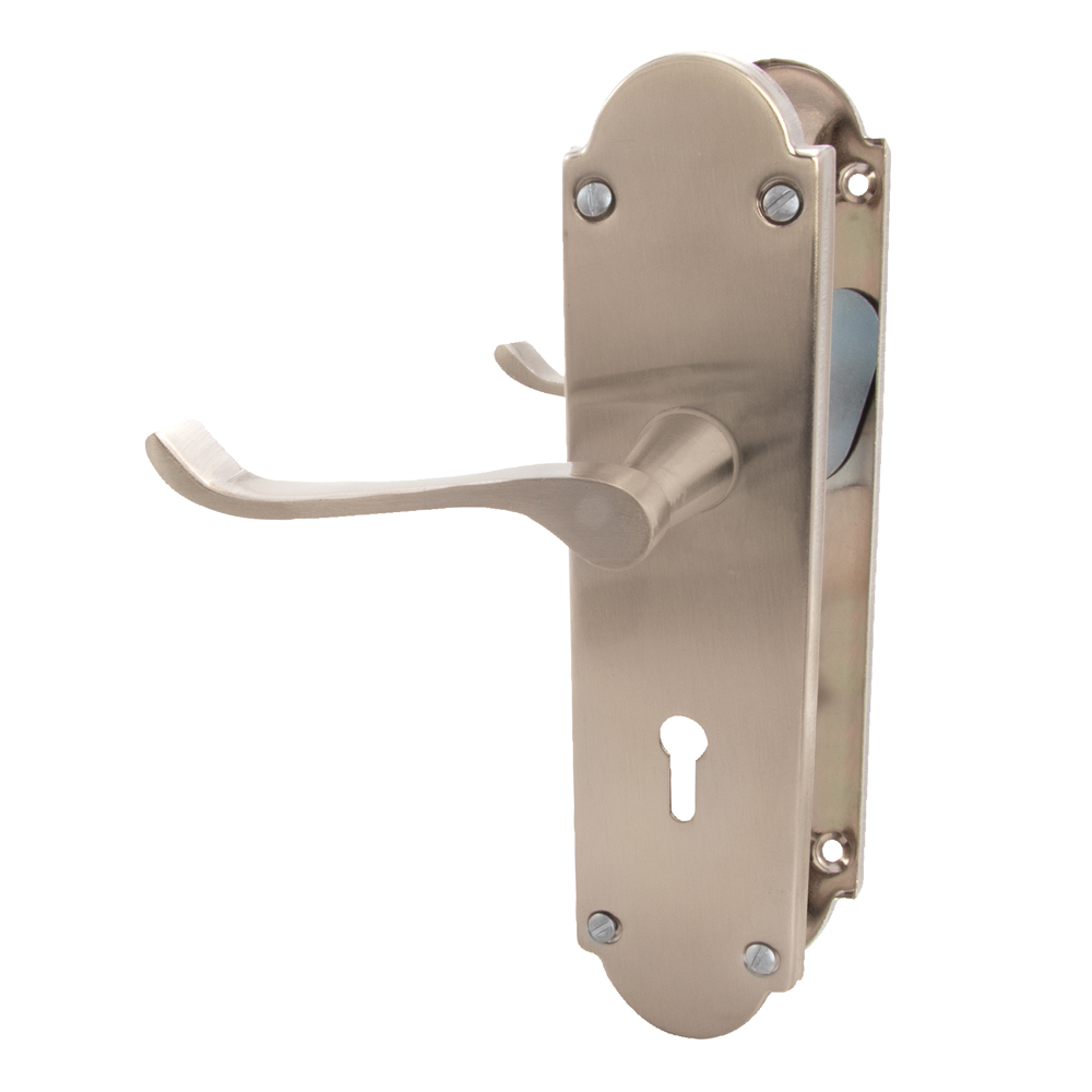 VICTORIAN SCROLL STEEL HANDLE GABLE PLATE 8″ SC