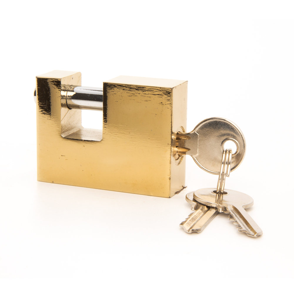 INSURANCE PADLOCK – BRASS RECTANGLE 60MM