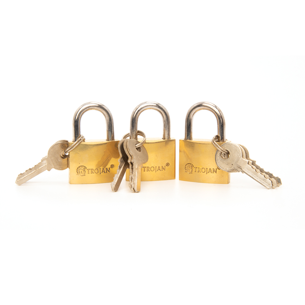 PADLOCK TRI PACK – BRASS K/A 30MM