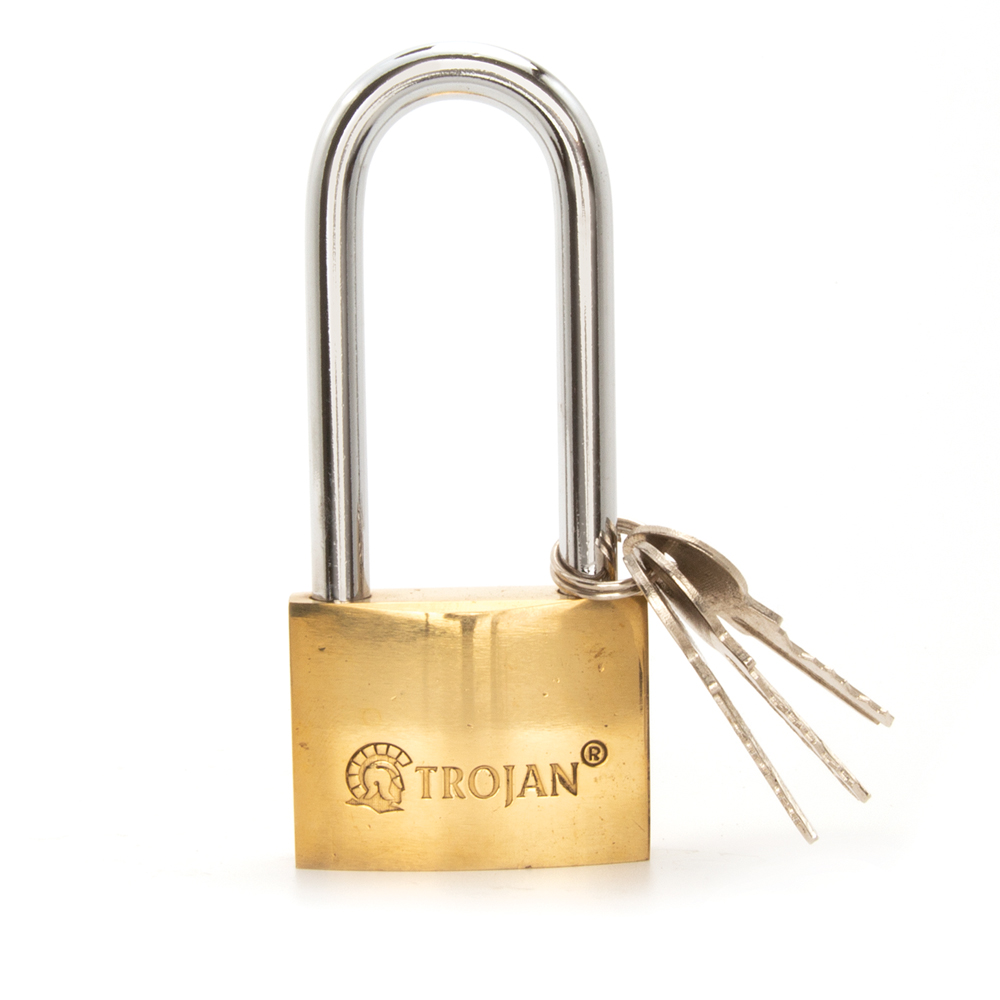 PADLOCK LONG SHACKLE – BRASS 50MM