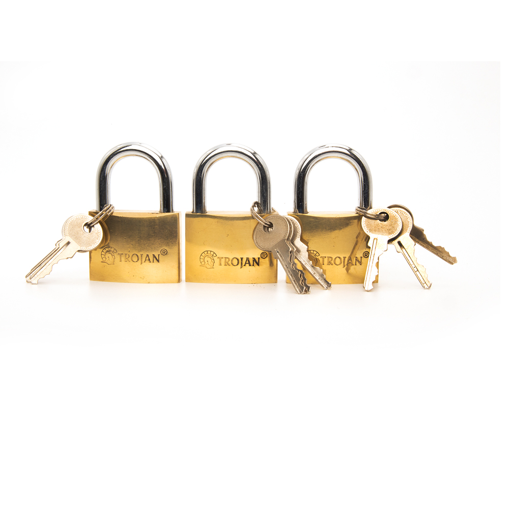 PADLOCK TRI PACK – BRASS K/A 50MM