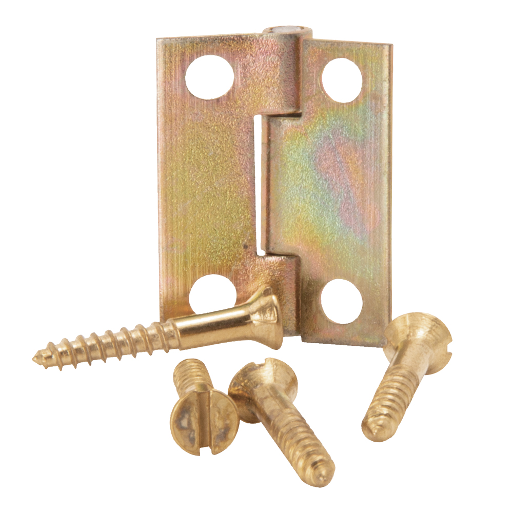 BUTT HINGE BRASS PLATED 25MM