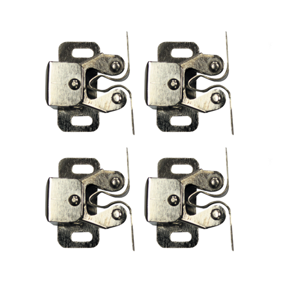 DOUBLE ROLLER CATCHES NICKLE PLATED – 4 PACK