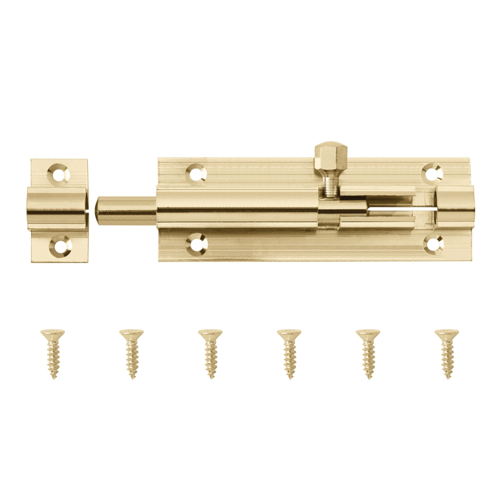 BRASS BARREL BOLT STRAIGHT 100MM