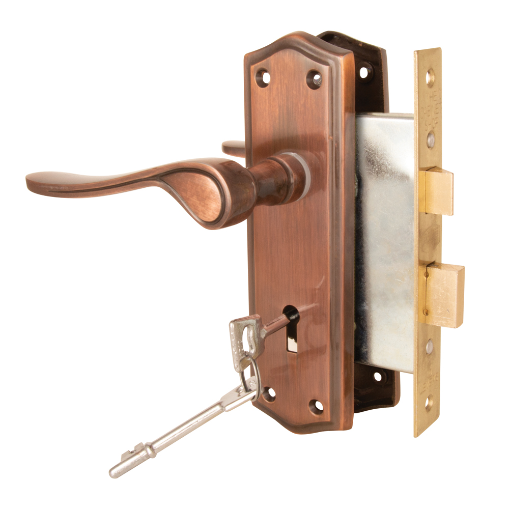 MAC1001 + 3L LOCKSET ANTIQUE COPPER 150MM