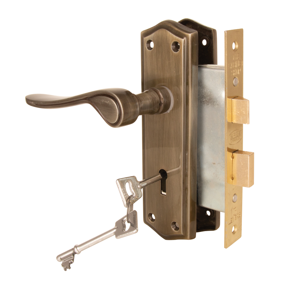 MAC1001 + 3L LOCKSET ANTIQUE BRONZE 150MM