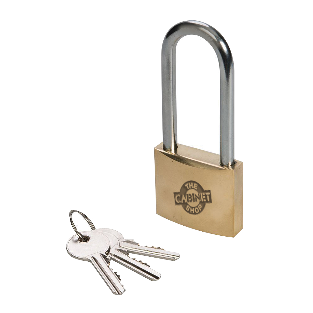 LONG SHACKLE PADLOCK BRASS 40MM